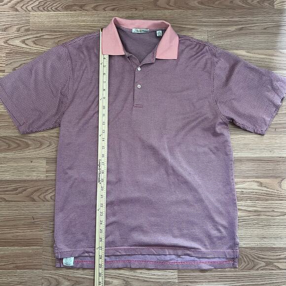 RARE Peter Millar Links 20 Golf Polo M Pink Double Mercerized Cotton Logo Shirt - Picture 3 of 7